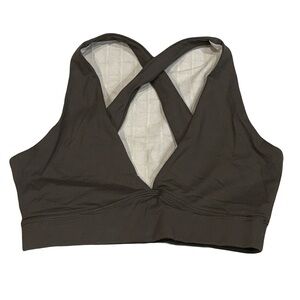 Flexxfit olive green Cross-Back Sports Bra